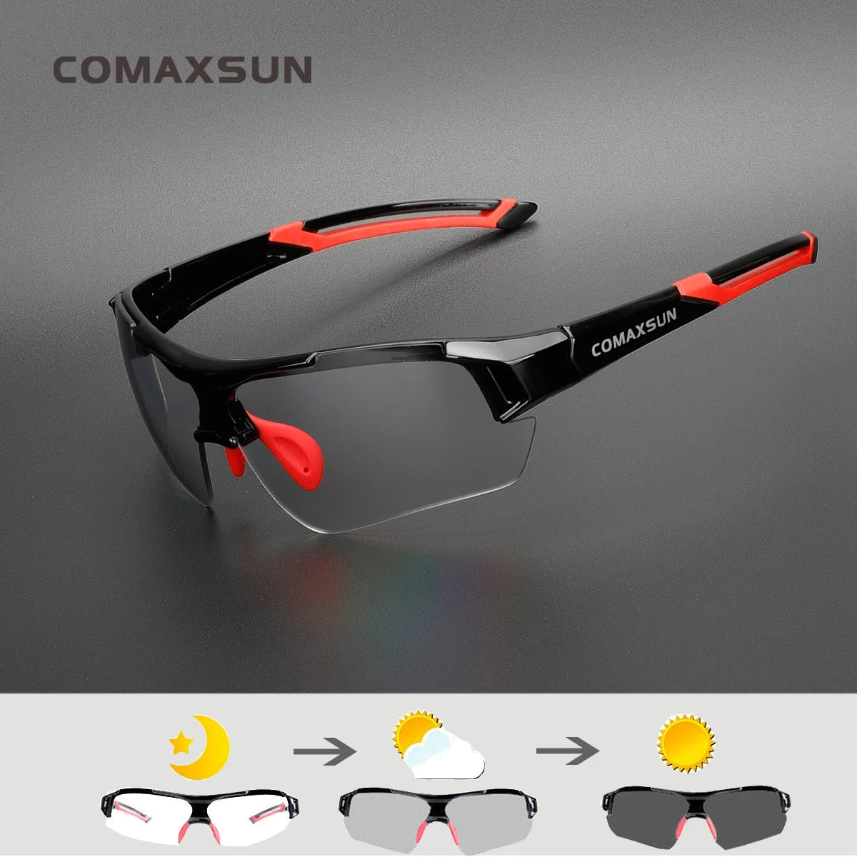 COMAXSUN Professional Photochromic Polarized Cycling Glasses Bike Goggles MTB Sports Bicycle Sunglasses Myopia Frame UV 400 - Bike X Parts