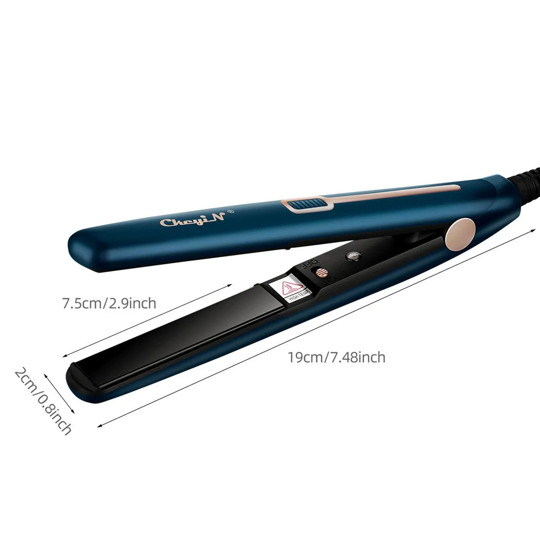 CkeyiN Mini Hair Flat Iron 2 in 1 Hair Straightener and Curler Portable Straightening Iron Constant Temperature