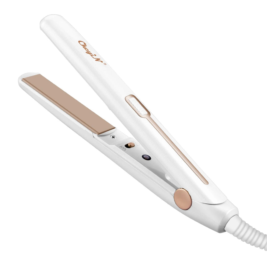 CkeyiN Mini Hair Flat Iron 2 in 1 Hair Straightener and Curler Portable Straightening Iron Constant Temperature